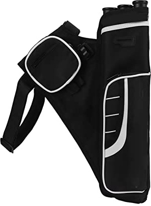 POENVFPO Pfeilköcher Bogenschießen Pfeilköcherhalter 3-Röhren-Hüfttasche mit Verstellbarem Gürtel für Compound-Recurve-Bogen-Jagd-Zielübungen (Black)