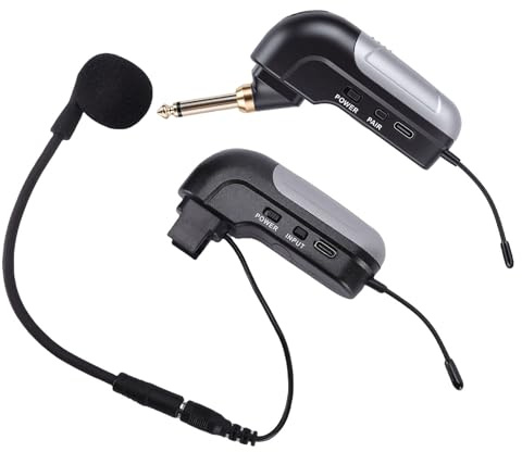 Fabater Kabelloses Violin-Mikrofonsystem, Violin-Tonabnehmer, Clip-on-Instrumentensender und -empfänger mit Aufbewahrungsbox, Instrumentenmikrofone für Musiker, Lehrer, Auftritte