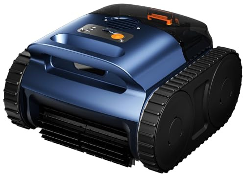 RERIOU Poolroboter, Kabelloser Poolsauger, Poor Robot Vacuum mit 150 Minuten Laufzeit, Intelligente Reinigungsnavigation für Boden, Wände & Wasserlinie, Poolreiniger für Pools bis zu 200㎡(Saphirblau)