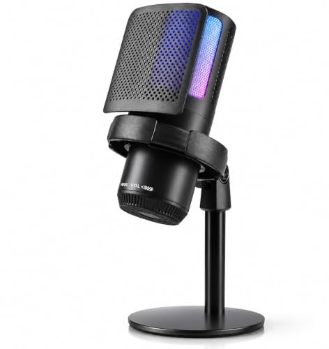 VITOTC 【Gaming Mikrofon für PC】USB Mikrofon für Podcasts Videos & Streaming Kondensatormikrofon mit Quick Mute & Pop Filter RGB Mikrofon Geschenk für Gamer Jungen Kompatibel mit PS4/5 & Computer