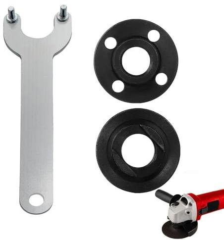 Vaniika Angle Grinder Nut Angles Grinders Wrench Kit, 3Pcs 5/8-11 Flange Metal Lock Nut for Compatible with Dewalt, Milwaukee, Bosch, Ryobi, Black & Decker, Metabo, 4.5 & 5 Grinders Parts