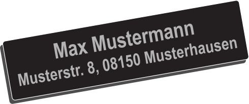 Adressschild ALU elox. 40x10mm mit hochwertiger Lasergravur inkl. Klebestreifen Drohnenkennzeichen