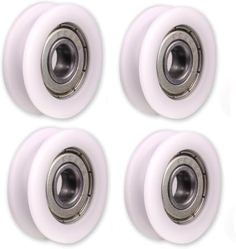 ATOPLEE 4 st runda spår nylon remskiva hjul ruller för skjutgrind/vinkelstång/lådor 4x15x6mm