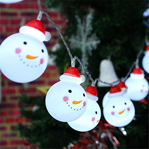 Weihnachtslicht, LED-Weihnachts-Schneemann-Lichterkette für Garten, Zuhause, Hochzeit, Weihnachtsfeier, batteriebetrieben, Weihnachtsdekoration, Warmweiß
