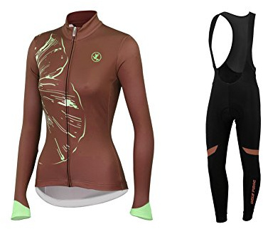 UGLY FROG Damen Trikot Set Fahrradbekleidung Frühling Herbst Fahrradtrikot Langarm und Radhose mit 3D Sitzpolster
