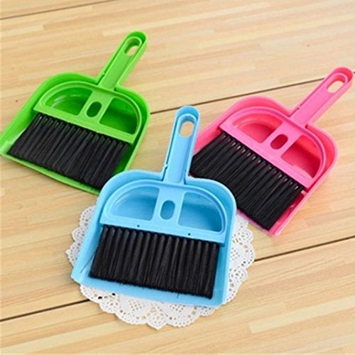 Mini plastica mano cucina scopino e paletta da scrivania pulizia Spazzatrice Dust pan set 1 set colore casuale