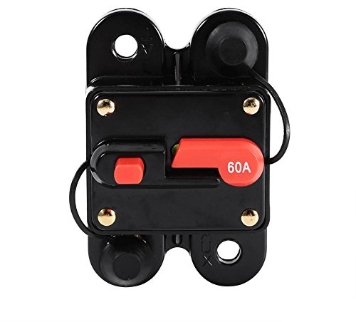 Qiilu Sicherungshalter, 50Amp-100Amp Leistungsschalter Reset Sicherungshalter Auto Boot Sicherungshalter Wasserdicht 12-24 V Neu(60A)