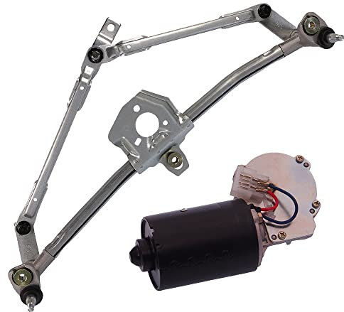 BESTPRICE Scheibenwischermotor vorne + Wischergestänge, Wischermotor Frontscheibe Kompatibel mit A udi A3, SEAT LEON, TOLEDO, SKODA OCTAVIA 1, VW BORA, GOLF 4 (1J1), GOLF 4 Variant (1J5)
