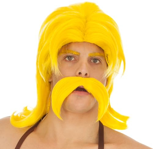 Chaks - Automatix Perücke und Bart, Gallier Schmied Outfit | Offizielle Asterix Verkleidung, Set mit Perücke und Hufeisenbart für Karneval und Comic Con