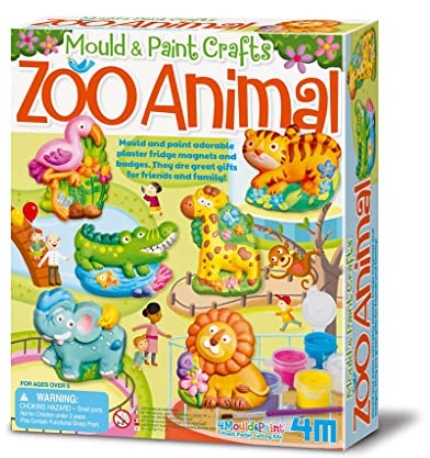 4M 404753 Mould & Paint-Zoo Animal, Multi, Natural, Earth Tones, Neutral