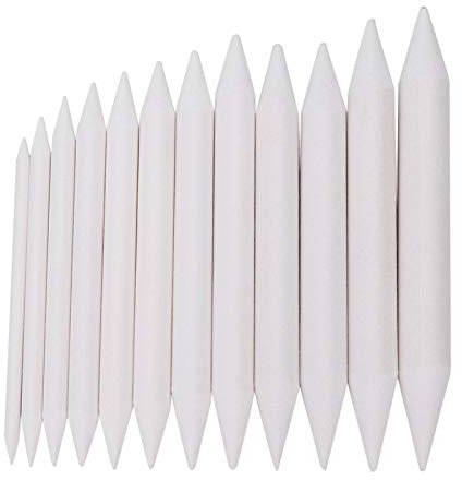 12 Stück Papierwischer zum Zeichnen, Artist Blending Stump White Paper Pen Skizze Rub Drawing Tool für Schüler Sketch Drawing Zubehör