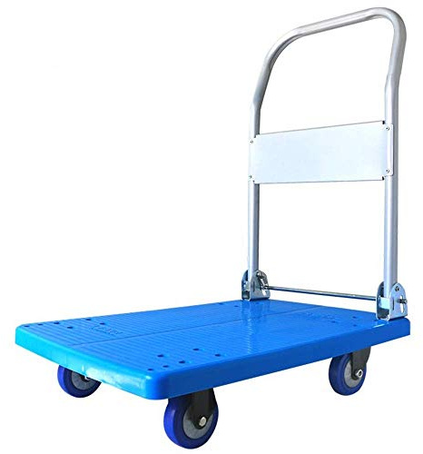 MTYLX Tirón de la Mano Pesada de la Compra, Dolly con 4-Ruedas 360 la Plataforma Giratoria Plegable Carro de la Compra de Compras Viajar en Movimiento Automático Y Oficina Usando para Equipaje, Viaje