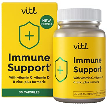 Vitl Immune Support Supplement with Vitamin C, D & Zinc (30 Day Supply)