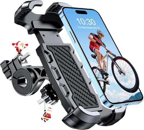 Mohard Porta Cellulare Bici, Blocco di Sicurezza Porta Cellulare Moto, 360° Rotabile Supporto Telefono Bicicletta MTB Universale Manubrio & Protezione Silicone Compatibile con 4.7''-6.8 Smartphones