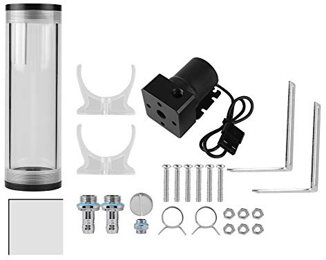 Goshyda Wasserkühlung Tankpumpe, 800L/H Computer Wasserkühlung Tank Zylinder Wassertank DC Pumpe für Wasserkühlsystem(160mm)