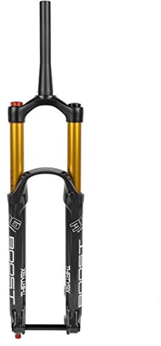 SHKJ Fahrrad Federgabel 27.5 29 Zoll Bike Air Gabel 1-1/2 Konisches Rohr Federweg 160mm/180mm Rebound Adjust Manueller Lockout DH/AM THR (Color : Gold, Size : 27.5inch)