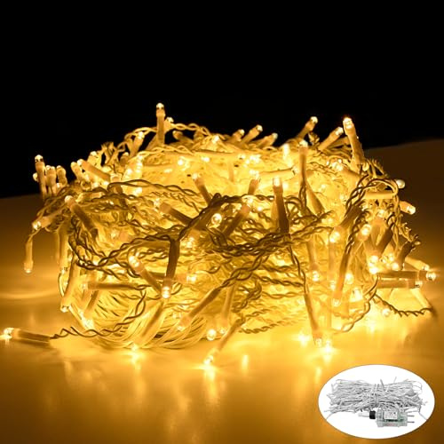 NAIZY Lichterkette 15m 600LEDs Eisregen Lichterkette Warmweiß Lichtervorhang mit 8 Leuchtmodi Speicherfunktion Lichtervorhang IP44 Wasserdicht Weihnachtsbeleuchtung Deko für Innen-Außen