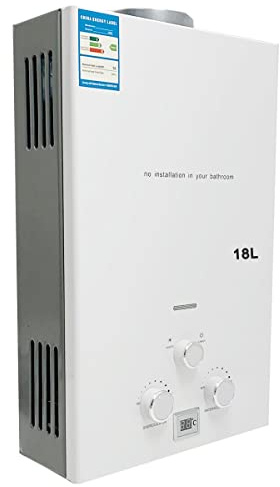 CDZHLTG Scaldabagno a Gas 18L 36KW, GPL Portatile Istantaneo Scaldabagno Butano Propano, Doccia allaperto Bagno, Adatto Casa Campeggio Esterno RV, con certificazione CE, Tubo Doccia
