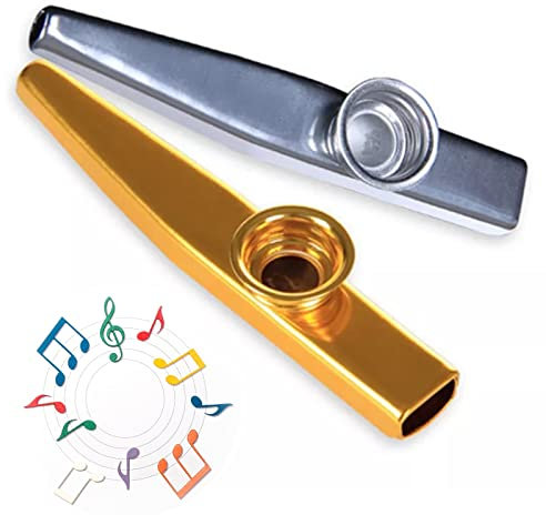 Kazoo,Kazoo Metall, Kazoo Membran Metallkazoo Musik Kazoo Percussion Instrument Metall Kazoo Vorschulspielzeug Musikgeräte für Kinder