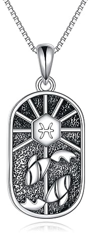 YAFEINI Sternzeichen Fische Kette Damen 925 Sterling Silber Fische Konstellation Anhänger Halskette Schmuck Geschenk Astrologie Horoskop