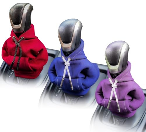 LUPATDY 3 Stück Schaltknauf Schalthebel Hoodie, Kreative Schaltknauf Hoodie, Manueller Oder Automatischer Schalthebel, Staubdichter Schutz, Dekoratives Autozubehör, Car Accessories Interior