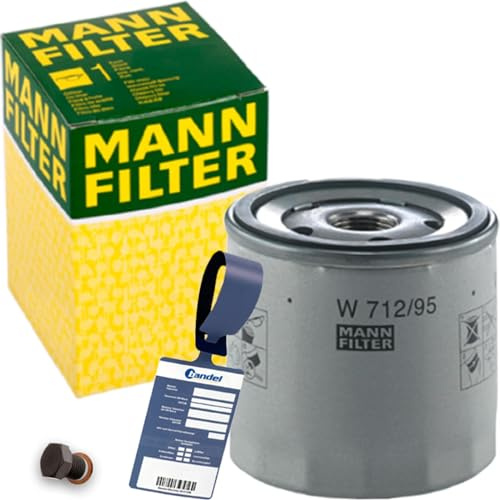 Mann Filter Öl-Filter Ölwechselset | W712/95+518.472.011+MN1801 passend für A3 8V Caddy 4 Golf 7+8 Up
