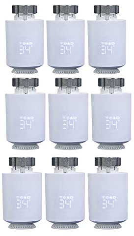 ZTZBFGM Smart Heizkörperthermostat Elektronisch Zigbee - Smart Programmierbares WLAN Erweiterbares Heizkörperthermostatventil - Thermostat Heizung Digital,9 stücke