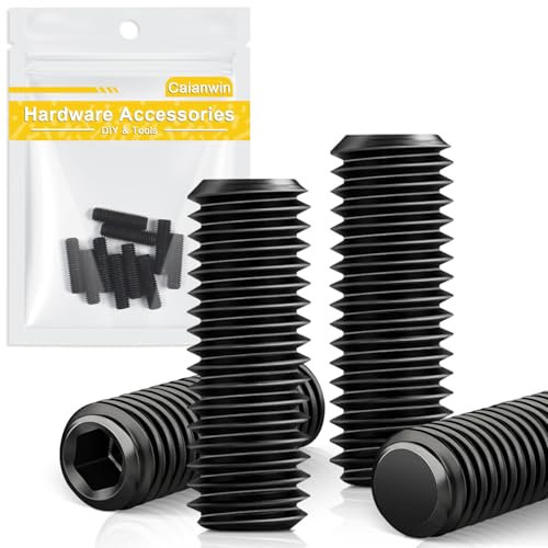 Caianwin 5 tornillos prisioneros M5 x 20 DIN913, hexágono interior, tornillos prisioneros de acero al carbono para picaporte, soporte