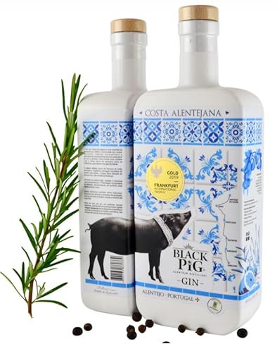 Europas meist prämierter Gin! Black Pig Premium Gin - Costa Alentejana Aromen von Wacholder & Zitronen aus Portugal Alentejo (Costa Alentejana)