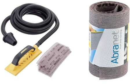 Mirka Handy Kit Hand Sanding Starter-Kit 80x230mm / Sanding Block Set & Abranet Roll 115mm x 2.5m P120 Grit