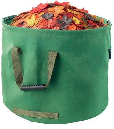 Courtyard Connect Large Canvas Military Green Garden Waste Bag with Strong Handles & Seams 125L Durable Heavy Duty,Collapsible with Easy-Tip Handle,Reusable,UK Seller,Exceptional Customer Support