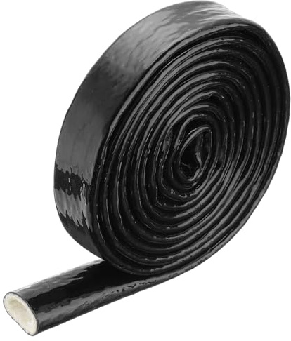 QUARKZMAN 0,6 ID 10ft Gaine de Protection Thermique en Fibre de Verre Revêtue de Silicone, pour Tuyaux automobiles, Fils Électriques, Câblage Électrique, Gaine Thermique Protection, Noir