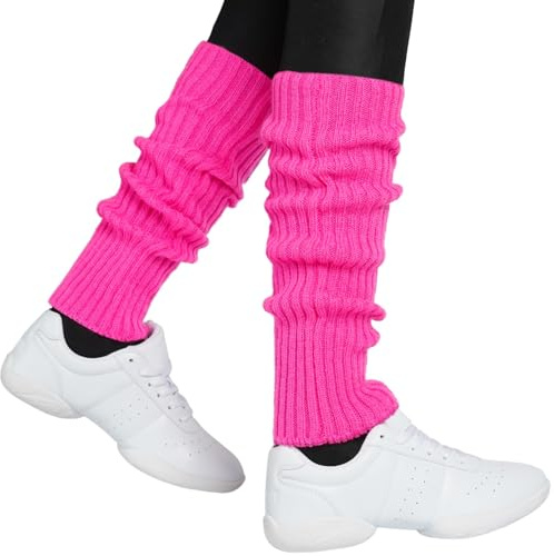 Hatstar Sexy Damen Beinstulpen | Neon Strümpfe Strick-Stulpen | Mädchen Beinwärmer | Accessoire für 80er Jahre 80s Motto Partys Fasching Karneval | für Tanzen Aerobic Kostüm