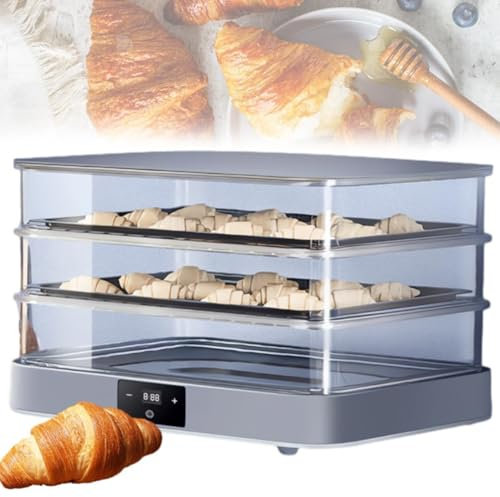 Machine à lever la pâte à pain électrique avec température et durée réglables - Boîte de levage du pain de 40 L pour la cuisson à domicile - Contrôle automatique de l'humidité