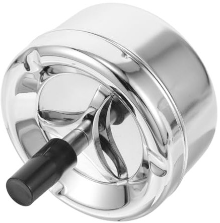 KOMBIUDA Eleganter Aschenbecher Aus Metall Mit Push-down-mechanismus Rauchfreier Aschenbecher Für Die Inneneinrichtung