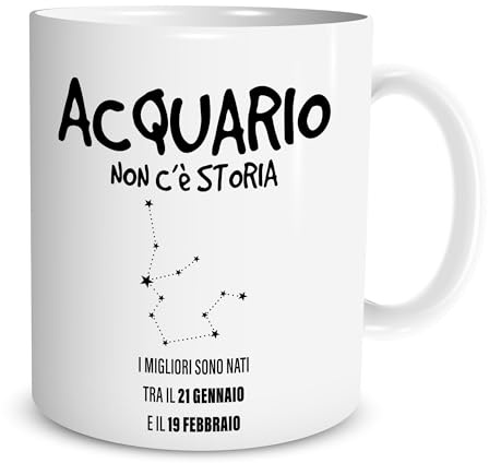 Lol t-shirt Tazza Segno Zodiacale Acquario – Idea Regalo Divertente per Uomo, Donna, Fidanzato, Fidanzata, Amica – Perfetta per Compleanno, Natale, San Valentino, Anniversario