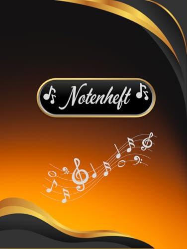 Notenbuch Schlagzeug DIN A4 Notenheft Schlaginstrumente Musikunterricht Trommeln Notenlinienheft Große Lineatur Glockenspiel Maracas Glocken Triangel ... Xylophon Rasseln Musiker Gongs B11B