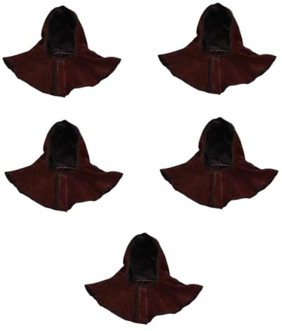 jojofuny 5 Piezas Sombrero De Soldador De Capa Equipo Brazos Espina Revestimientos Guantes Gorras Máscara Campana De Soldadura Sombrero Para El Sol Abrazadera Tapa Ante Serraje Vacuno Brown