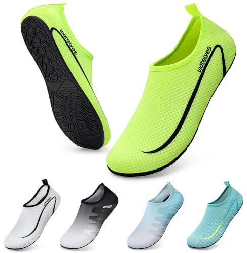 WateLves Wasserschuhe Badeschuhe Damen Herren Aquaschuhe Strandschuhe Schnell Trocknend Slip on Breathable Surfschuhe Unisex Schwimmschuhe 34-47EU