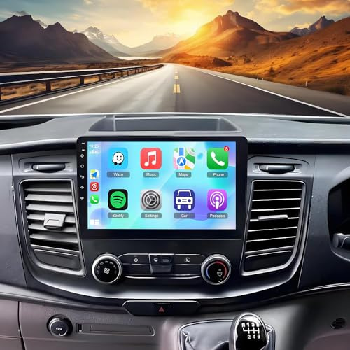 4G+64G Car Stereo for Ford Transit Custom Tourneo 2018-2022 (high-end models) w/Wireless Carplay Android Auto, 10 Touch Screen 2 Din Android 14 Radio Receiver GPS Bluetooth Wifi HiFi BT SWC Camera