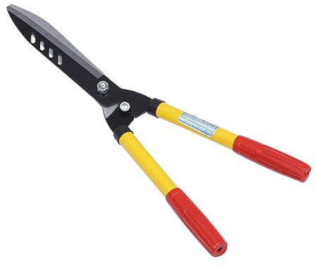 Tousiyra Hedge Shears for Gardening Hedge Clippers for Trimming Borders, Boxwood, And Bushes, Hedge Clippers & Shears with Comfort Grip Handles,Carbon Steel Bush Cutter Yellow,L