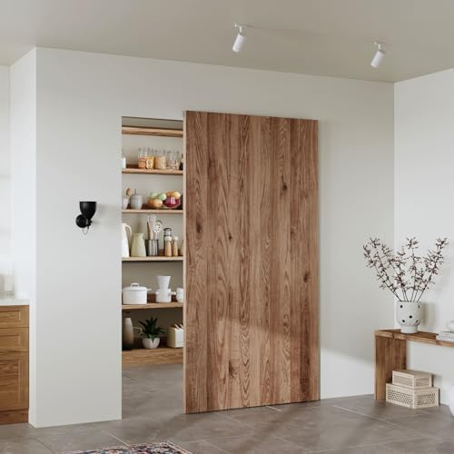 44 Concealed Sliding Barn Door Hardware Kit with Soft Close Mechanism for 36in Passage Opening, Hidden Aluminum Track System, Wall Mount for Interior Wooden Door (NO Door)