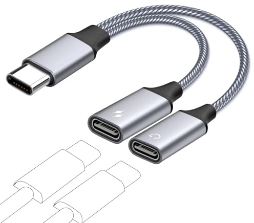 Adaptateur USB C vers USB C avec Charge Rapide, 2 en 1 Type C Mâle vers Lightning Femelle Câble, PD 60 W Type C Adattatore pour iPhone 15/16 Max Samsung Galaxy S23/S22/S21 Huawei P40