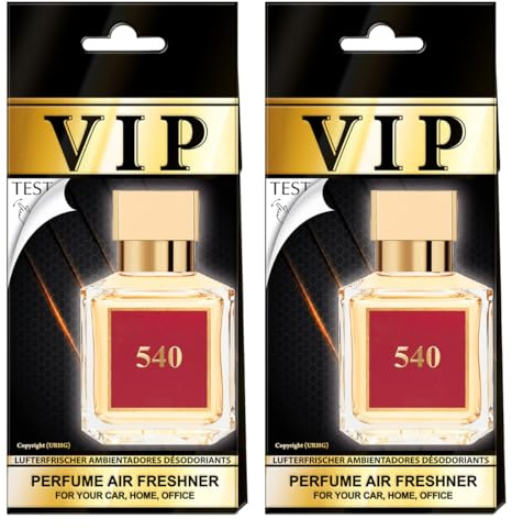 VIP CARIBI Premium Auto-Lufterfrischer Set, 15 Luxus-Duftrichtungen, Langanhaltende Parfüm-Inspirierte Düfte, für Auto, Zuhause und Büro (540)