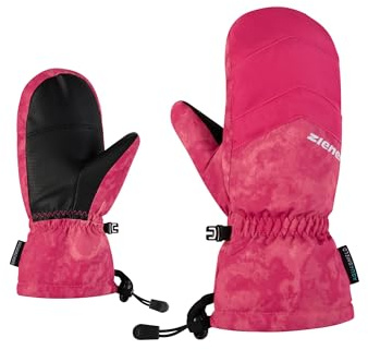 Ziener Lettero-Z - Guanti da sci per bambini, impermeabili, traspiranti, rosa pop, 4
