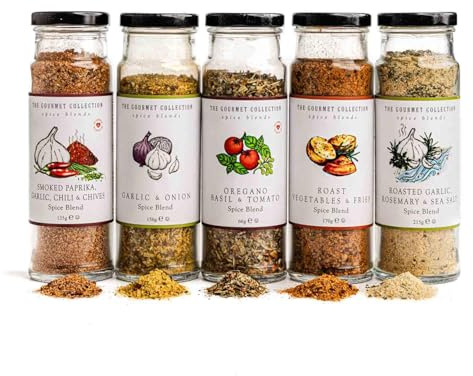 Herbs And Spices Set -5x Vegetable Seasoning Cooking Gifts, Smoked Paprika, Italian Seasoning Herbs, Garlic, Salt, Rosemary Chilli, Chives, Basil, Lemon Pepper Seasoning |All Purpose, Spice Gift Set