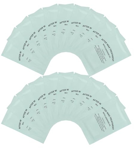 POPETPOP Lingettes à Cire Après Épilation 20 Pcs Tampons de Nettoyage à L’Huile Élimination des Résidus de Cire Soins Apaisants pour Peau Sensible Usage Visage Jambes et Bras Non