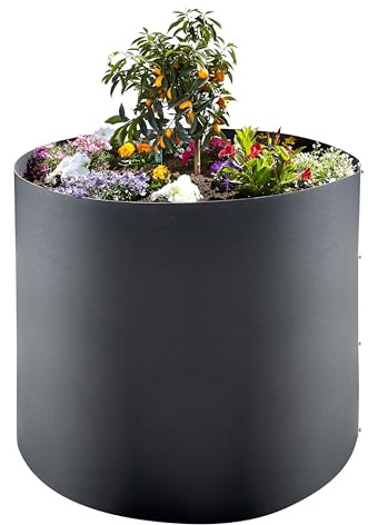 Koll Living Hochbeet 628 Liter, Ø100 x H80 cm | Pflanzkasten aus Kunststoff, Anthrazit | langlebig, formstabil, witterungsbeständig, UV-resistent, recyclebar