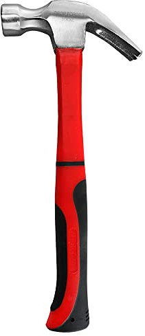 Dekton 20oz Fibreglass Claw Hammer-Anti-Slip Handle| Shock-Absorbing Fibreglass Core| Durable Steel Head| Precision Balanced| Heavy-Duty Nail Removal| Ideal for Construction, Carpentry| High Resistant