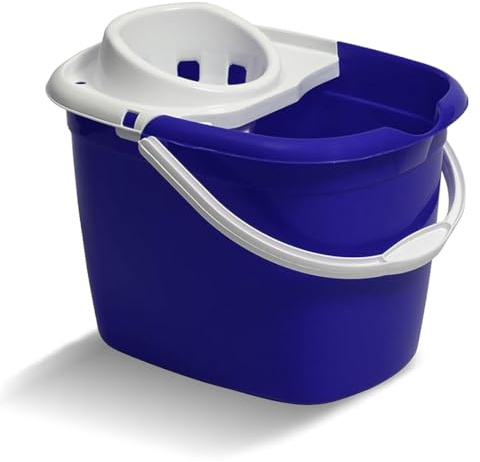 Blake & White Purely Smile Kunststoff-Mopp-Eimer mit Auswringer, 12 l, Blau